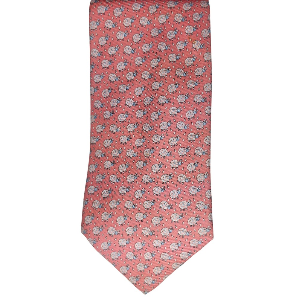 Vineyard Vines Necktie Mens OS Pink Ladybug Print Silk Classic Width Tie